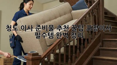 청도 이사 준비물 추천 꿀팁🍯 포장이사 필수템 완벽 정리!